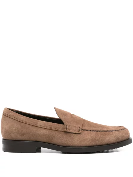 Pantofi loafer Tod's din piele de căprioară maro