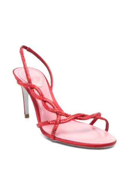 Sandale Rene Caovilla slingback de cristal roșu