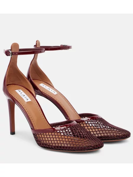 Pantofi cu toc Alaïa plasă de plasă roșu
