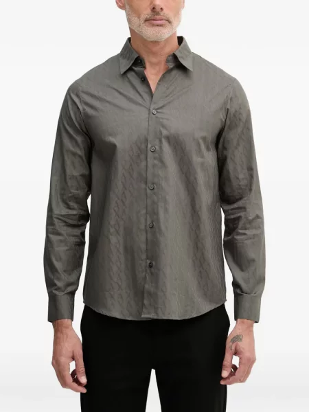 Lung cămașă Armani Exchange cu imagine verde