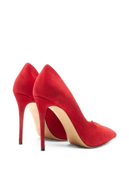 Pantofi cu toc Casadei din piele de căprioară roșu