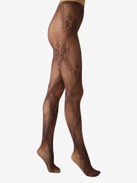 Penti Punčocháče PENTI Roses Netzstrumpfhose' černá