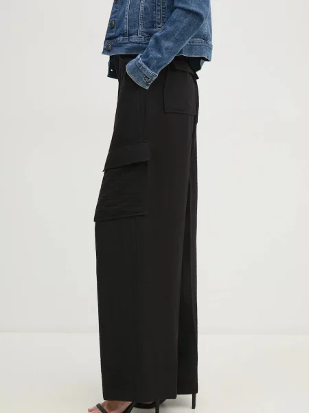 Dkny pantaloni femei fason cargo high waist negru