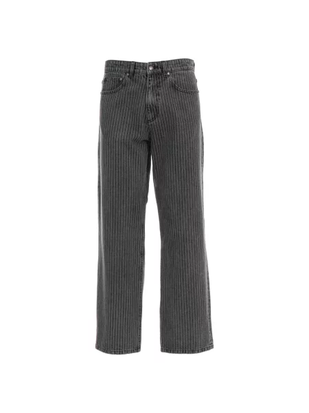 Jeansy straight leg Roberto Cavalli czarne