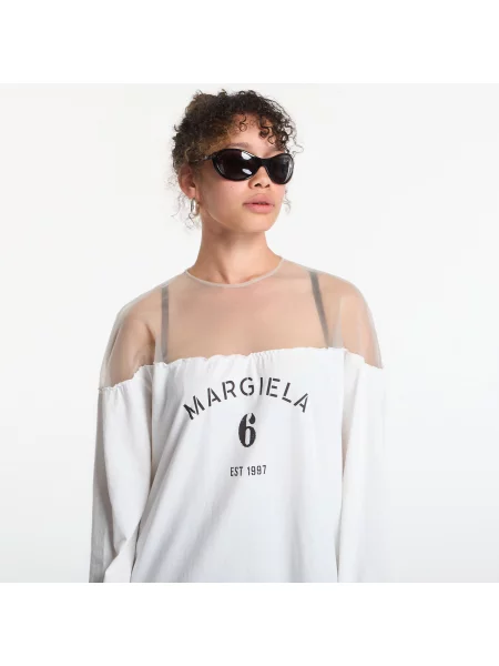 T-shirt Jersey Top With Mannequin Print Off White L biela