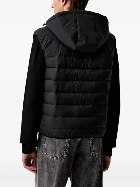 Дънков елек Karl Lagerfeld Jeans с качулка черно
