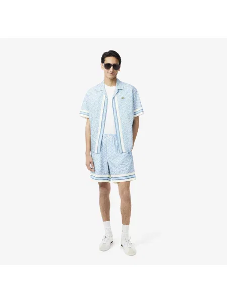 Lacoste Lekkie Szorty Z Nadrukiem Monogramu niebieski