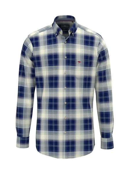 FYNCH-HATTON Košulja ecru/prljavo / mornarsko plava bijela