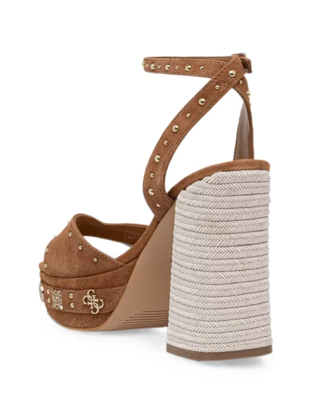 Sandale Guess cu platformă cu tepi maro