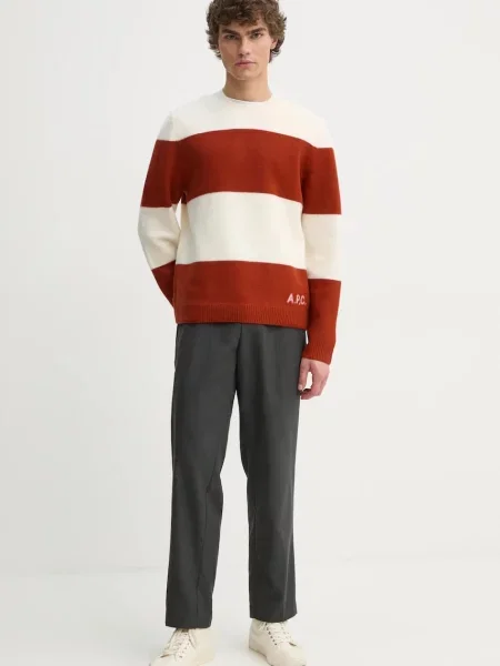 Вовняний светр A.P.C. pull edwardo помаранчевий