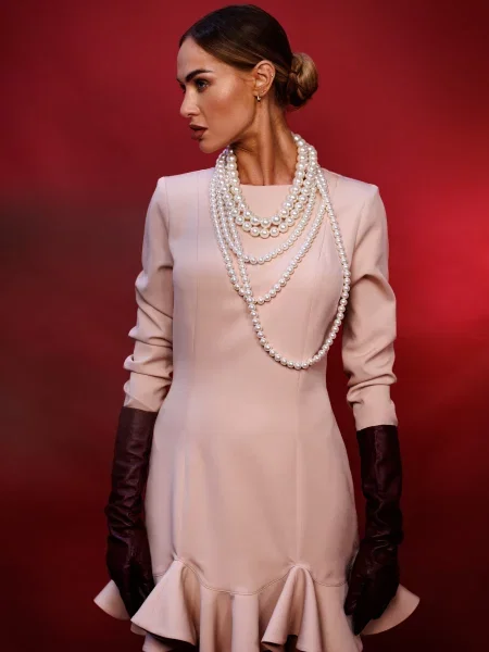Rochie mini Made Of Emotion cu volane alb