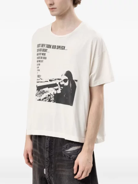 Tricou Marking Distance cu imagine alb