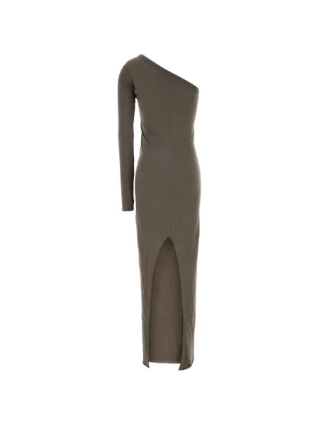 Rochie maxi Rick Owens Drkshdw cu un umăr gol gri