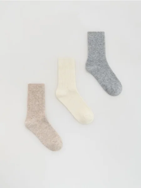 Reserved Set de 3 perechi de șosete bej