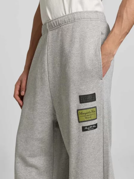 Spodnie dresowe o kroju wide fit z naszywką z logo Mm6 Maison Margiela