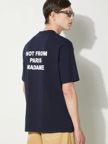 Футболка Drôle de Monsieur Le T-Shirt Slogan з принтом синій