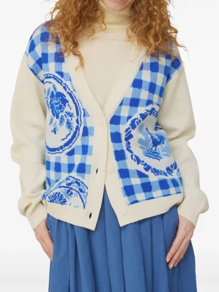 Cardigan Mii din jacard albastru