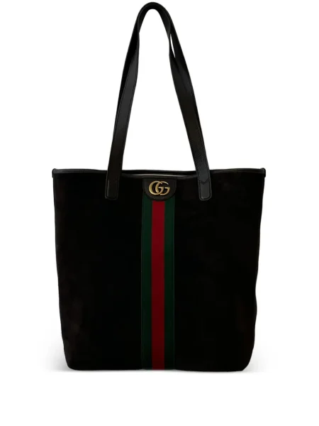 Geantă Gucci din piele de căprioară cu dungi negru