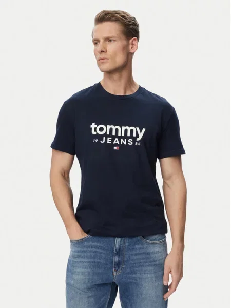 Tommy Jeans Tricou bleumarin / roșu alb