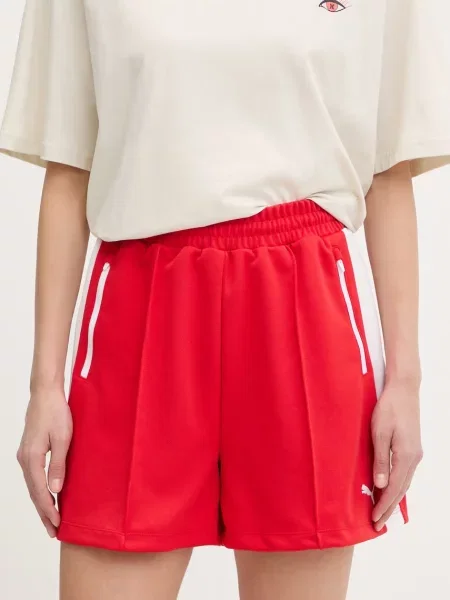 Puma trenirka kratke hlače T7 Relaxed rdeča