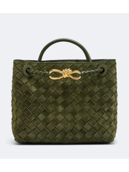 Top Bottega Veneta din piele de căprioară verde