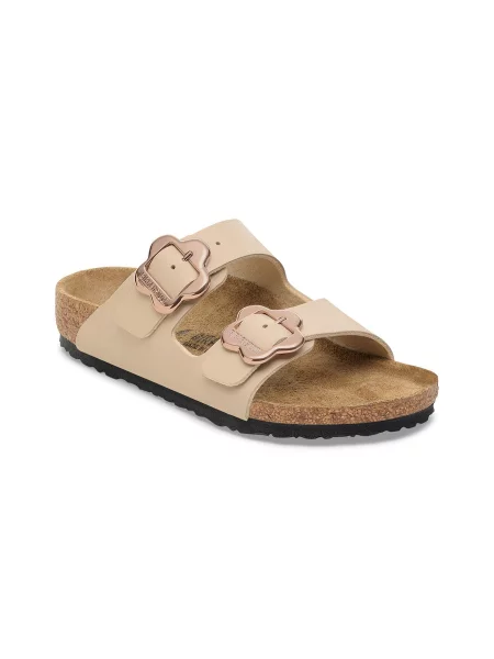Birkenstock Arizona Flower Buckle Kids Birko-Flor Regular Fit Light Brown KobietyDzieci Sandały Birkenstock Jasnobrązowy brązowe