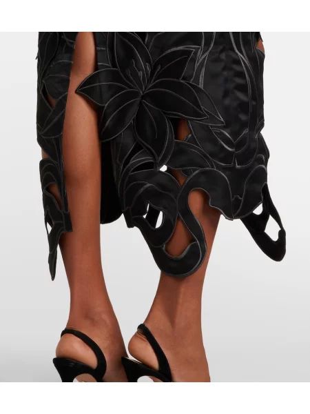 Rochie Leo Lin cu model floral negru
