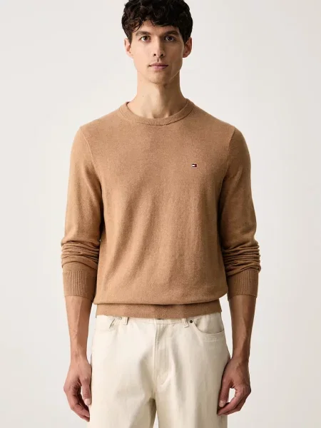 Pulover Tommy Hilfiger din cașmir bej