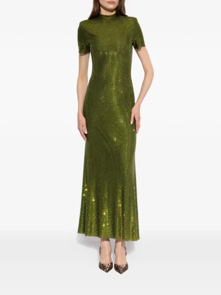 Stras rochie midi Self-portrait verde