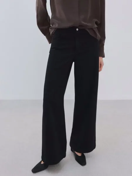 Широкі джинси MANGO чорний