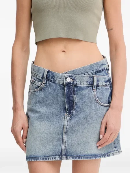 Spódnica jeansowa Guess z autografem niebieska