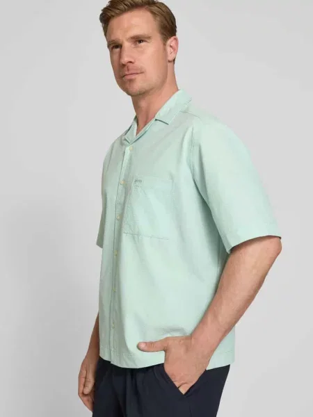 Koszula casualowa o kroju relaxed fit z wykończeniem seersucker model LAPISY_M' Boss Orange