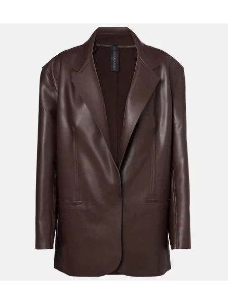 Sacou Norma Kamali din piele maro