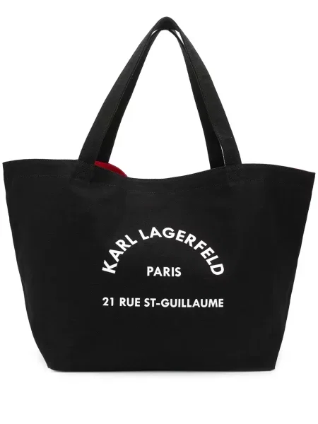 Geantă Karl Lagerfeld din canvas negru