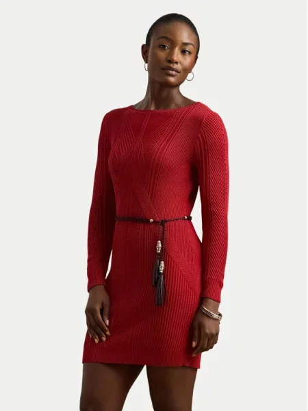 Lauren Ralph Lauren Pletené šaty červená