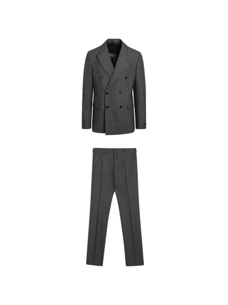 Costum Prada de lână cu două rânduri de nasturi gri
