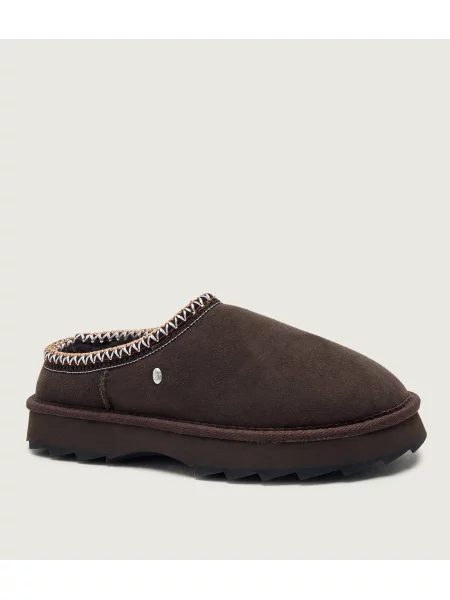 EMU Australia Mules încălțăminte Sharky Scuff | piele întoarsă zamsz | cu adaos de lână maro