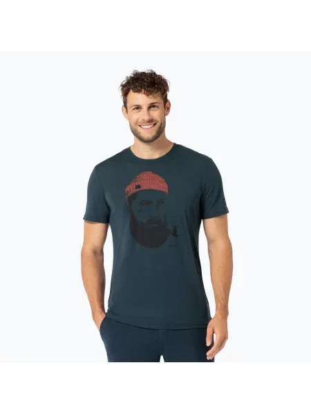 Tricou bărbați super.natural Sailor Tee blueberry/jet black/high risk red negru