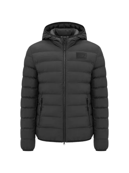 Geacă Ea7 Emporio Armani cu glugă gri