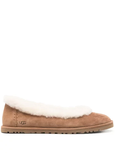 Balerini Ugg fără toc maro