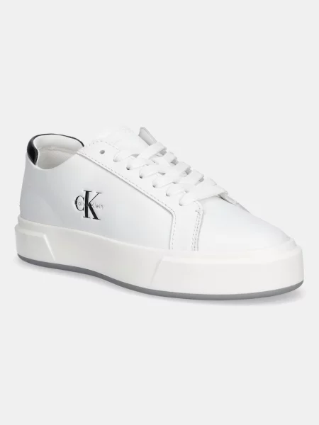 Calvin Klein sneakers BASKET LACE UP LTH ML alb