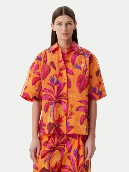 ADIDAS SPORTSWEAR Funkčná blúzka FARM PRM modrofialová / oranžová tmavoružová ružová