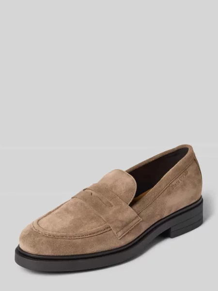 Loafersy z naturalnej skóry model Paula Marc O'polo beżowe