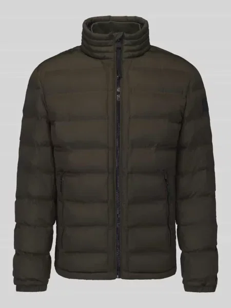 Kurtka pikowana o kroju regular fit ze stójką model MODENA FUSED' Strellson oliwkowa