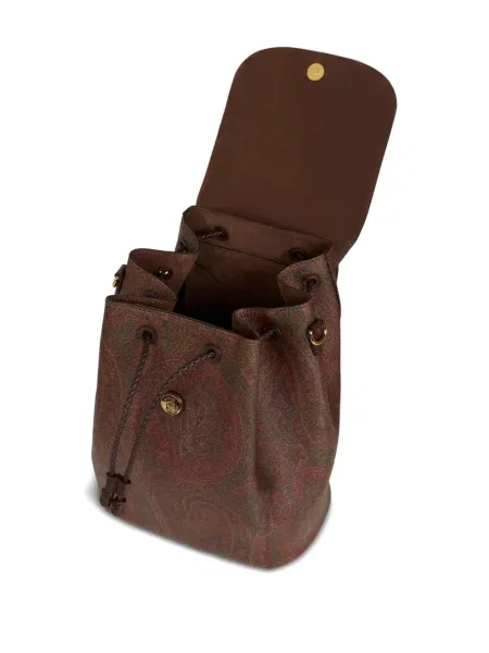 Rucsac Etro cu model paisley maro