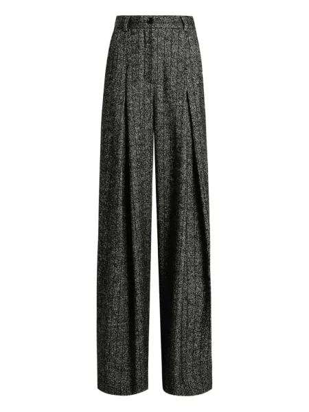 Pantaloni Dolce & Gabbana din tweed plisate negru