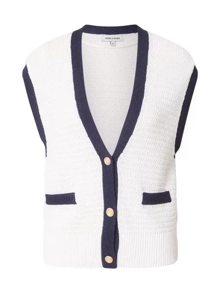 MORE & MORE Pletená vesta marine / offwhite modrá