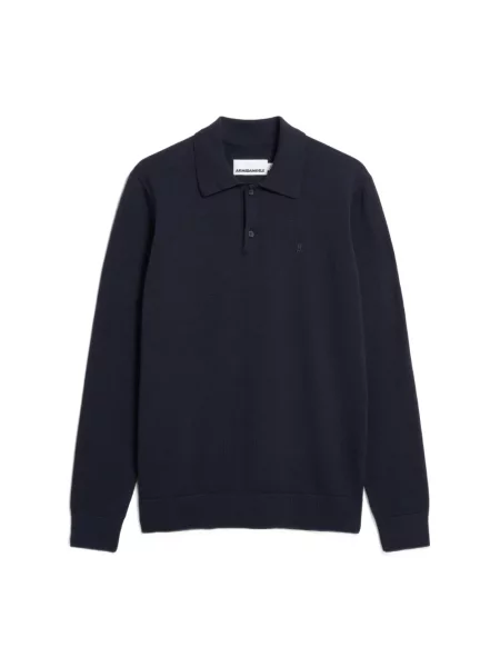 Lung tricou polo Armedangels albastru