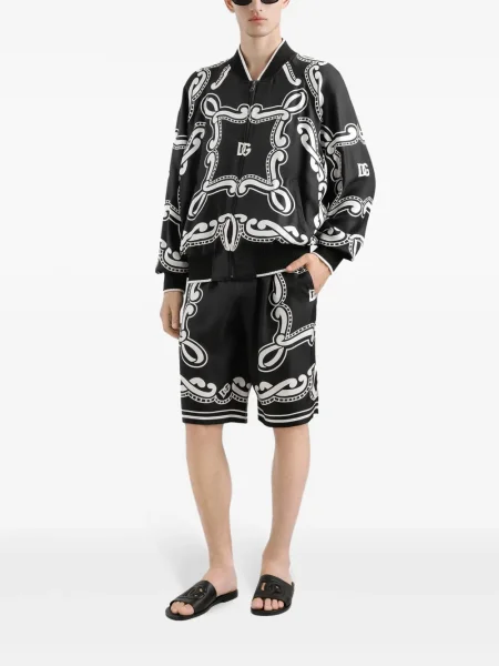 Pantaloni scurți Dolce & Gabbana cu imagine negru