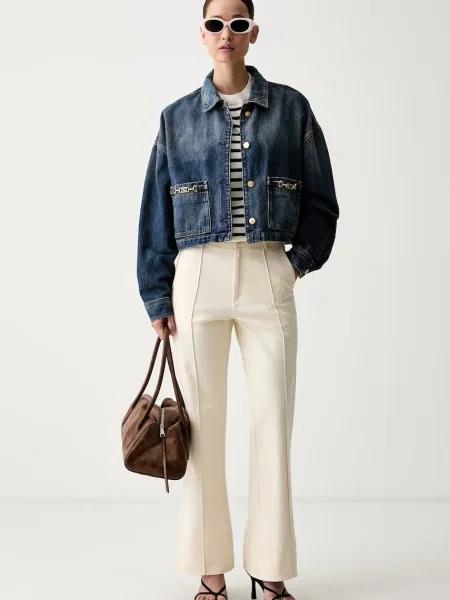 Tommy Hilfiger kratka jakna denim modra